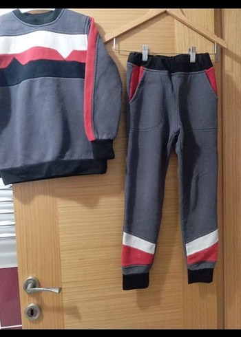 Gri Erkek Çocuk Triko Sweatshirt ve Eşofman - Görsel 2