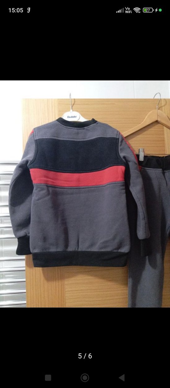 Gri Erkek Çocuk Triko Sweatshirt ve Eşofman - Görsel 3