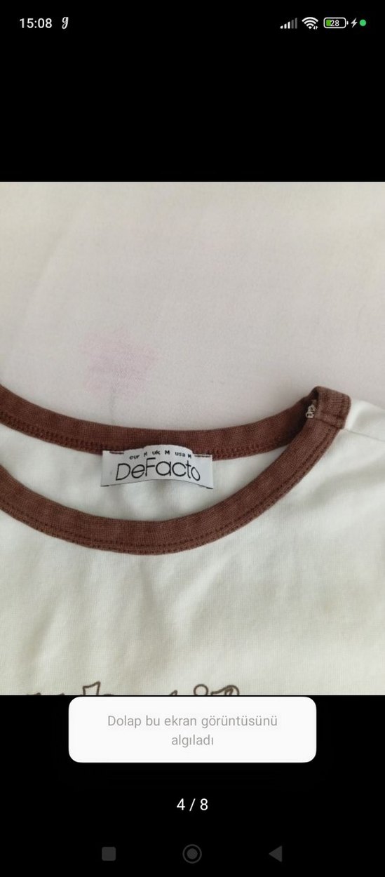 Kahverengi Baskılı Kısa Kollu Crop Tişört - Görsel 3