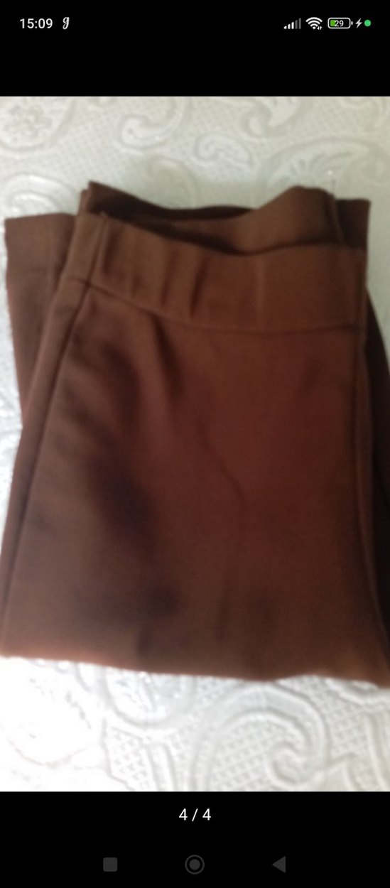 Kahverengi Kadın Midi Kumaş Pantolon - Görsel 4