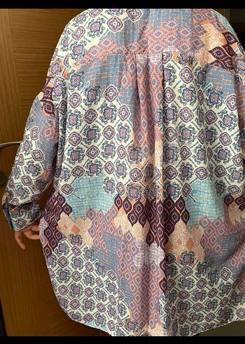 Bohem Uzun Kollu Düğmeli Kadın Gömlek - Görsel 6