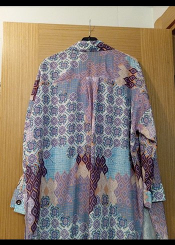 Bohem Uzun Kollu Düğmeli Kadın Gömlek - Görsel 4