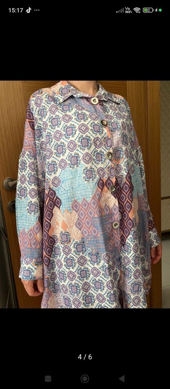 Bohem Uzun Kollu Düğmeli Kadın Gömlek - Görsel 2