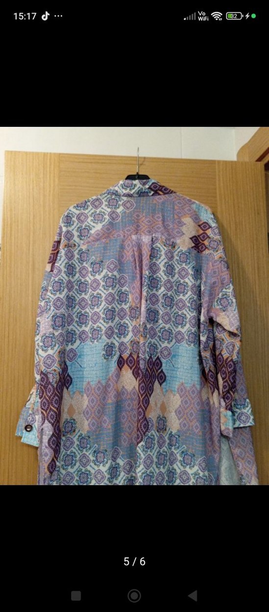 Bohem Uzun Kollu Düğmeli Kadın Gömlek - Görsel 4