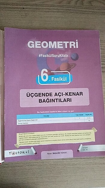  Ayt geometride sadece 2 fasikül eksik,Tyt Geometride yarısı mevc