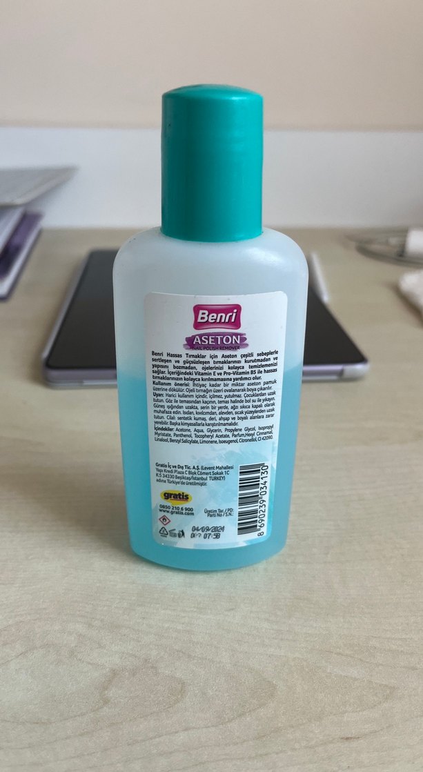 Benri Hassas Tırnaklar için Aseton 130ml - Görsel 2