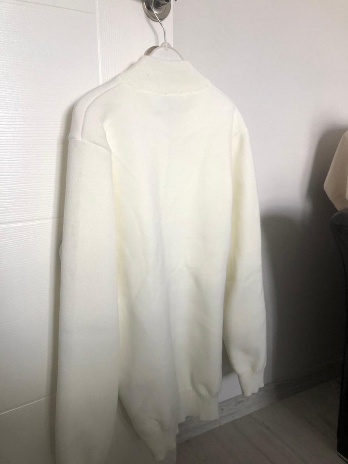 Lacoste Beyaz Fermuarlı Erkek Sweatshir,L beden - Görsel 3