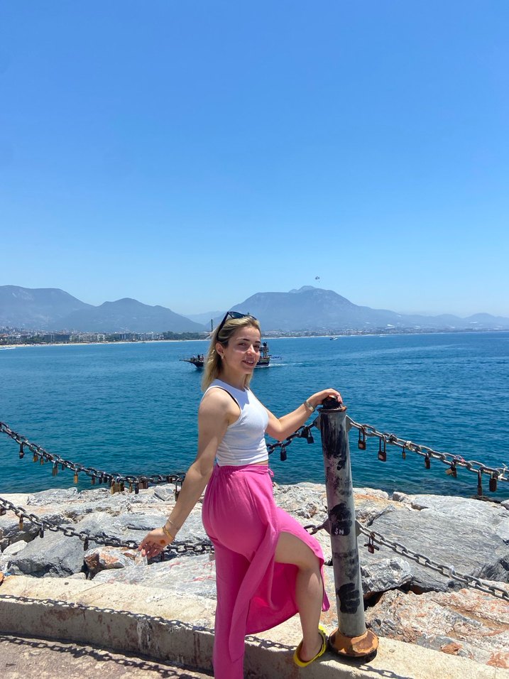 Pembe Uzun Bağlamalı yırtmaçlı Bohem - Görsel 2