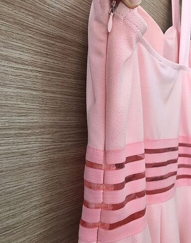 38 Beden Quzu pembe kısa elbise
