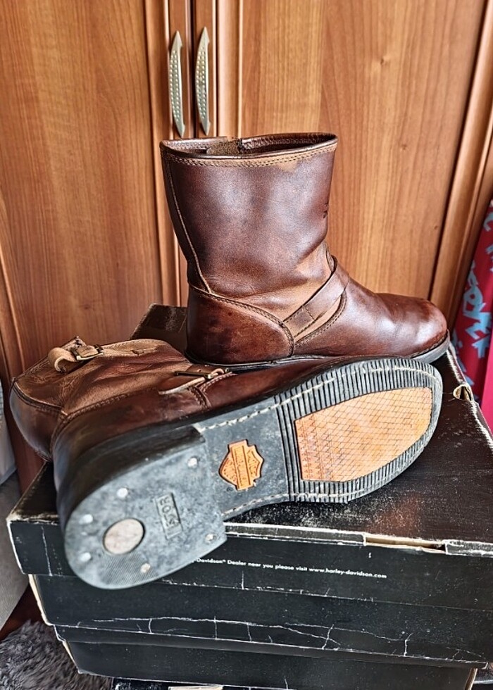 Harley Davidson Vintage Erkek #Bot #Kahverengi - Görsel 4