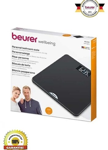 Beurer PS 240 Soft Grip Kaymaz Kauçuk Yüzey Dijital Baskül - Görsel 2