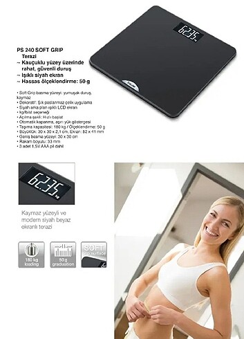 Beurer PS 240 Soft Grip Kaymaz Kauçuk Yüzey Dijital Baskül - Görsel 3