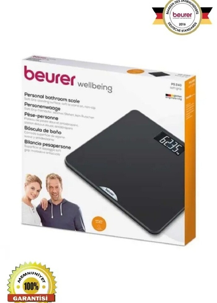 Beurer PS 240 Soft Grip Kaymaz Kauçuk Yüzey Dijital Baskül - Görsel 2