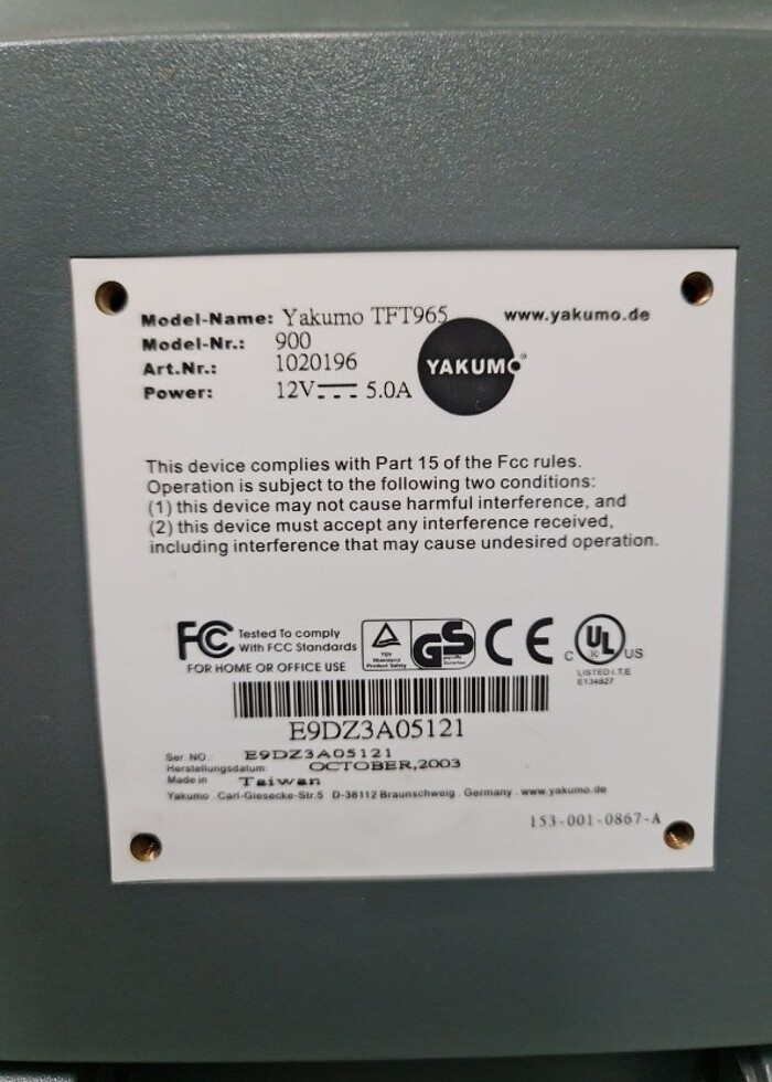 Yakumo TFT965 LCD CCTV için Monitör - Görsel 4