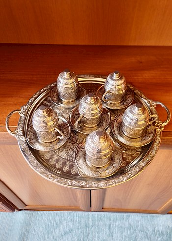 6`lı Bakır Kahve Takımı - Görsel 2