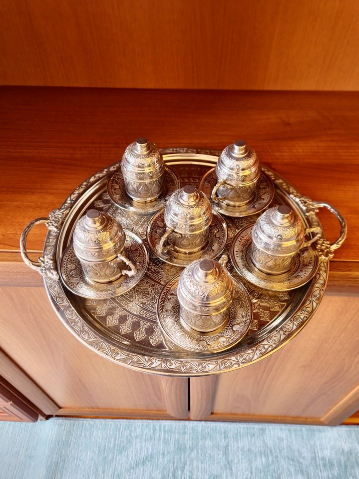 6`lı Bakır Kahve Takımı - Görsel 2