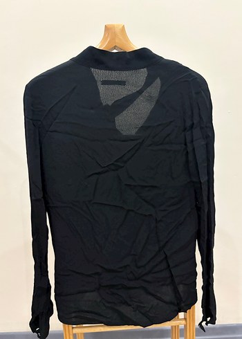 Siyah Kadın Uzun Kollu Gömlek - Görsel 2