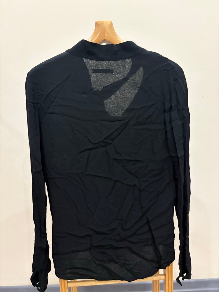 Siyah Kadın Uzun Kollu Gömlek - Görsel 2