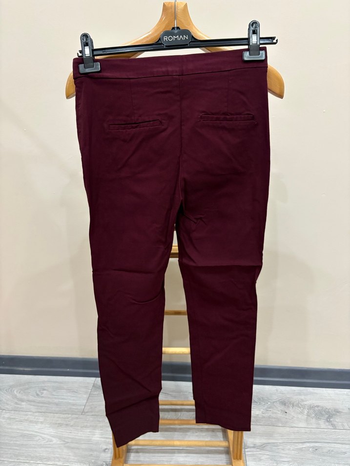 Bordo Kadın Kumaş Pantolon - Görsel 2