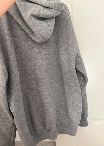 Gri Kapüşonlu Kadın Sweatshirt - Görsel 3