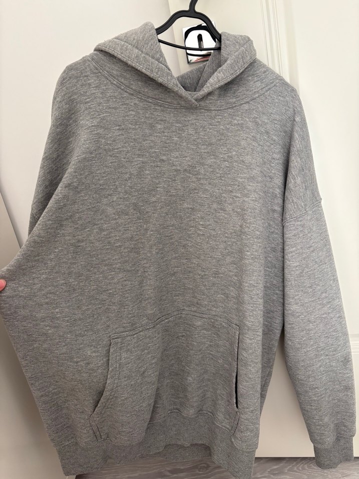 Gri Kapüşonlu Kadın Sweatshirt - Görsel 2