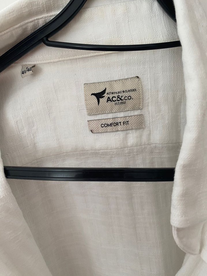 Erkek krem keten uzun kollu gömlek - Görsel 2