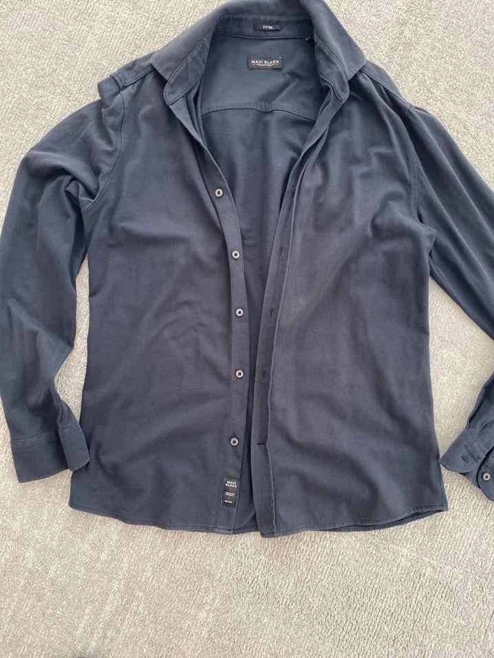 Lacivert uzun kollu gömlek - Görsel 2