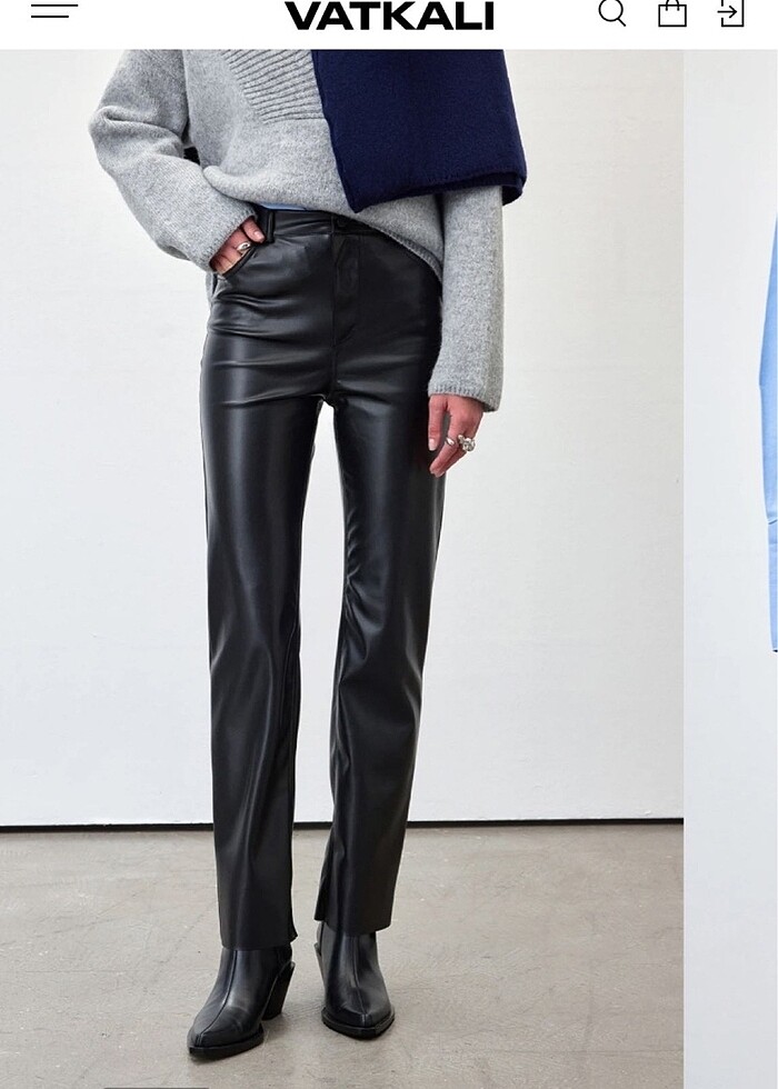 Vatkalı deri pantolon - Görsel 2