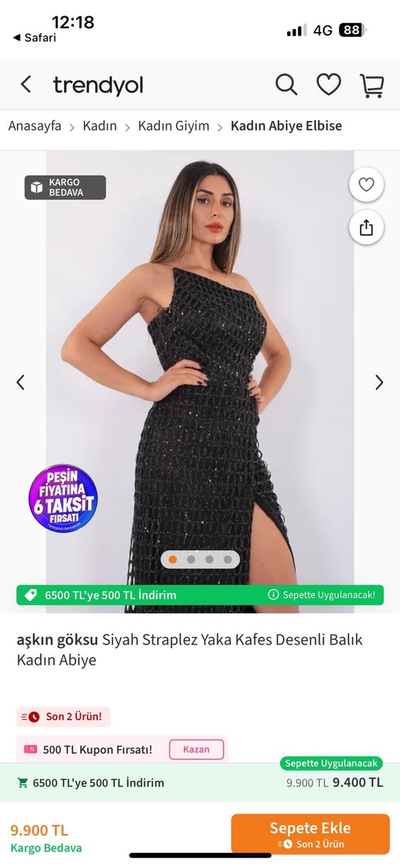 Siyah Straplez Kafes Desenli Uzun Abiye - Görsel 2