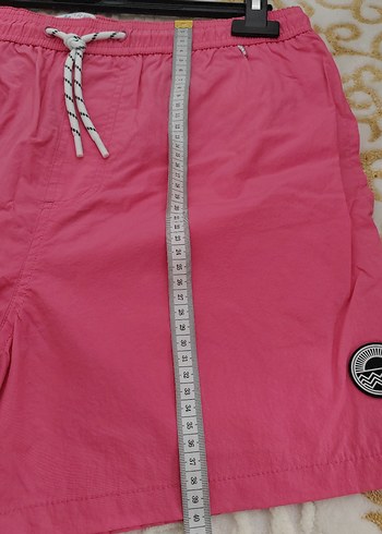 Renkli Bağcıklı Pembe Erkek Şort - Görsel 5