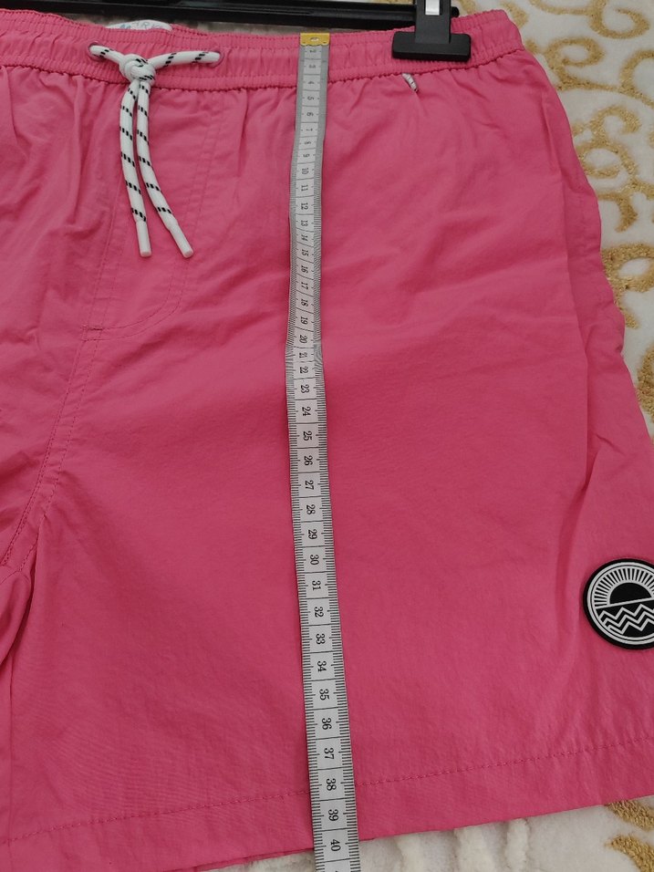 Renkli Bağcıklı Pembe Erkek Şort - Görsel 5