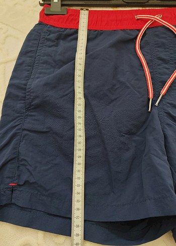 Kırmızı Bel Bantlı Lacivert Erkek Mini Mayo - Görsel 4