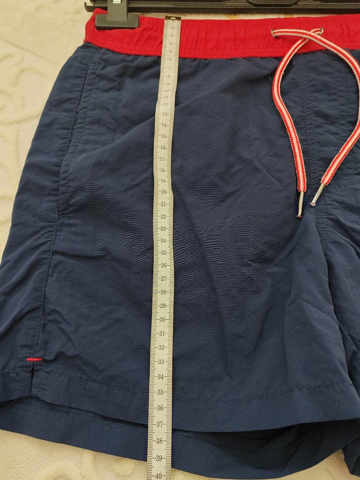 Kırmızı Bel Bantlı Lacivert Erkek Mini Mayo - Görsel 4