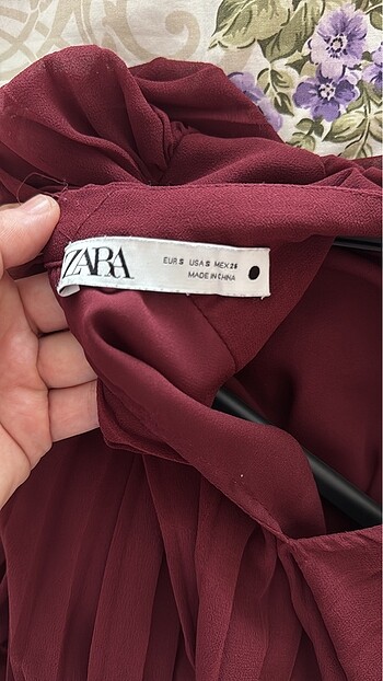 s Beden ZARA BORDO ELBİSE UZUN