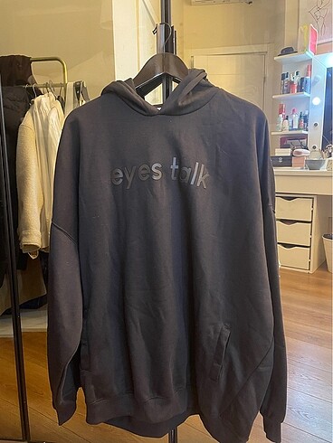 Bershka oversize siyah elbise sweatshirt
