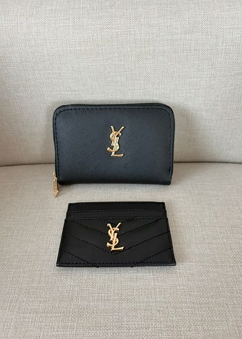 Şık Siyah Mini Cüzdan & Kartlık Seti  Gold Detaylı  Sıfır Ürün - Görsel 4