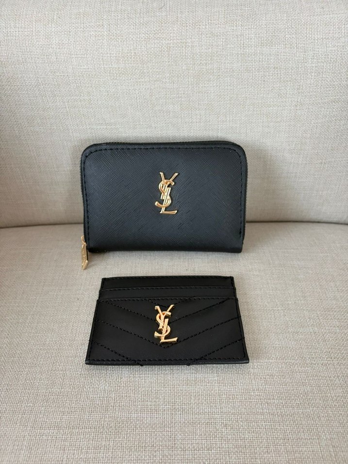 Şık Siyah Mini Cüzdan & Kartlık Seti  Gold Detaylı  Sıfır Ürün - Görsel 4