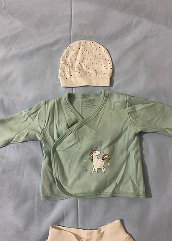 Uzun Kollu Yeşil-Beyaz Bebek Takımı - Görsel 3