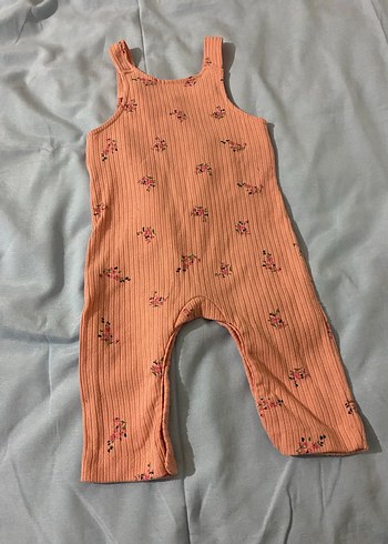 Pembe Çiçekli Triko Kız Salopet - Görsel 2