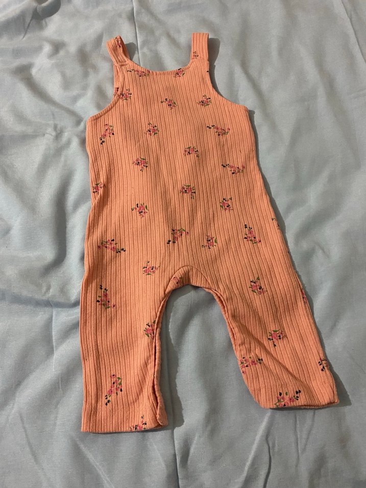 Pembe Çiçekli Triko Kız Salopet - Görsel 2