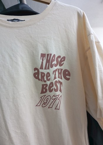 Bej Baskılı  Tişört, Kısa Kollu - Görsel 3