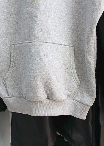 Gri Kapüşonlu  Sweatshirt - Görsel 3