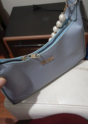 Zara Mavi Deri Kadın Çanta - Görsel 3