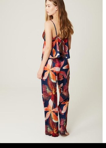 3lü Bohem Kısa Kollu
 Bağlama Desenli Kadın sabahlık Pijama seti - Görsel 4