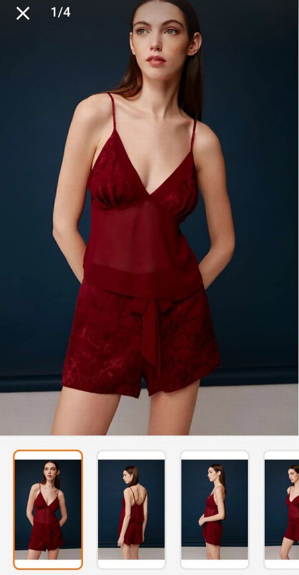 pierre Cardin  bonny clyde Bordo Mini Askılı Kadın  şort Takımı - Görsel 4