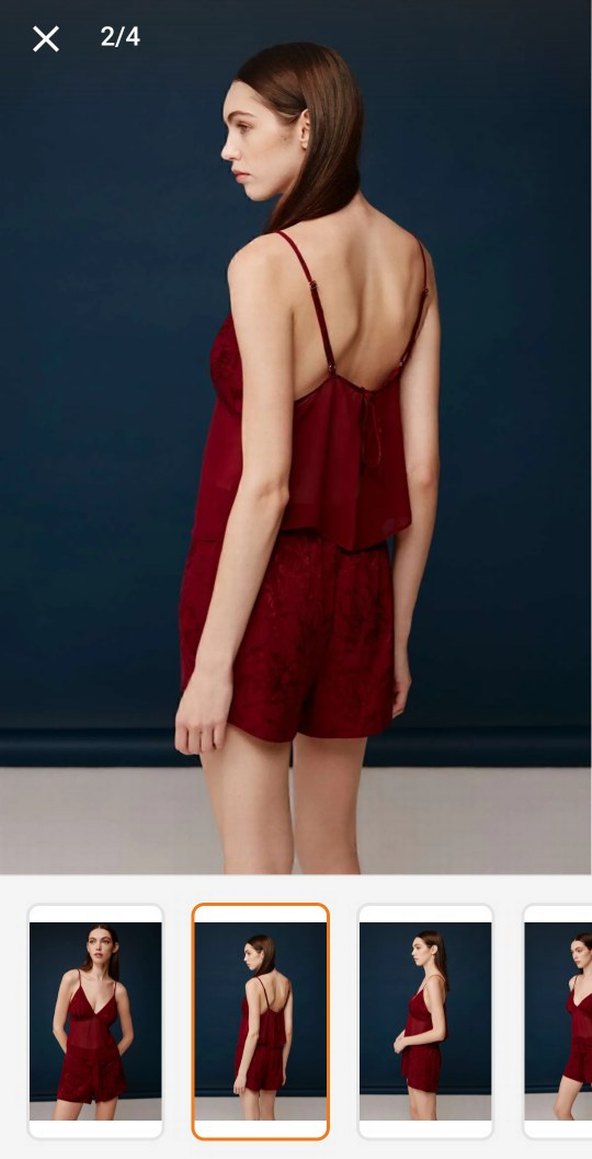 pierre Cardin  bonny clyde Bordo Mini Askılı Kadın  şort Takımı - Görsel 3