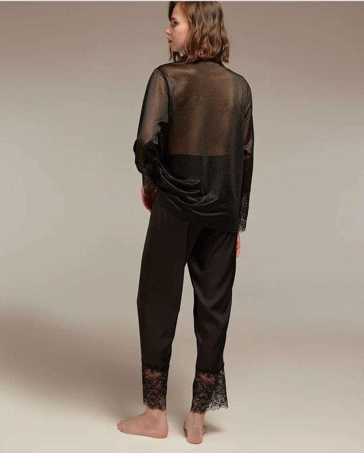 bonjour madame 6 parca set Siyah Uzun Kollu Kadın çeyiz seti - Görsel 3