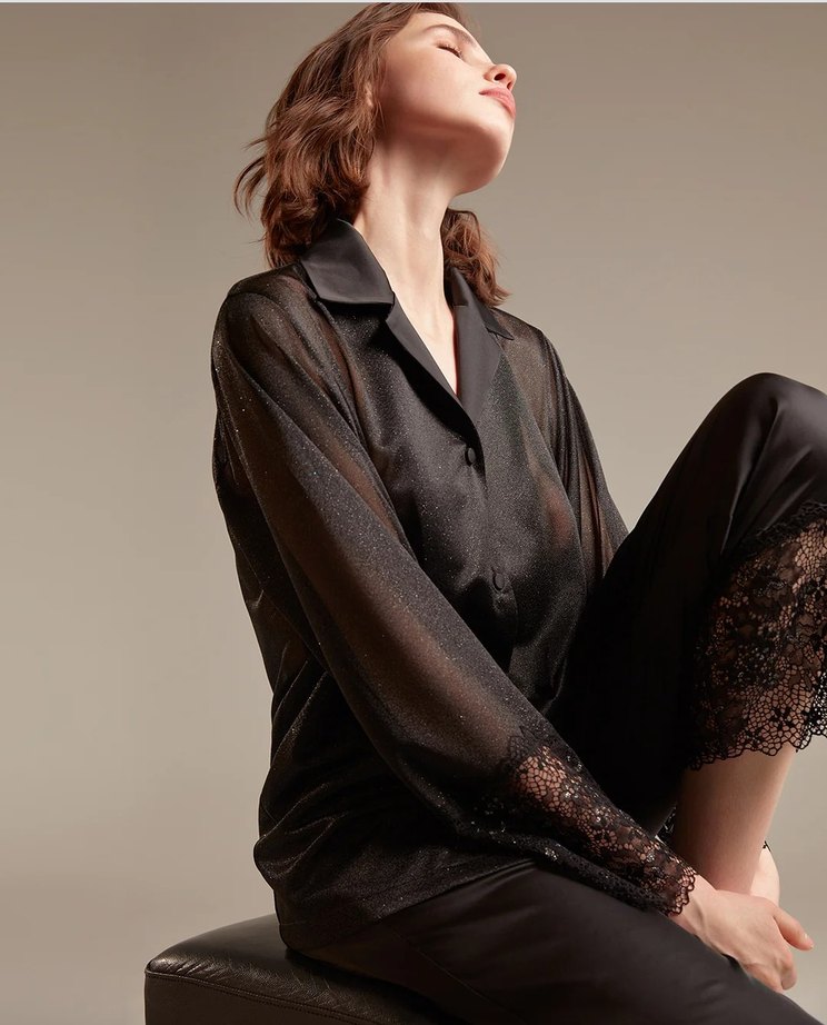 bonjour madame 6 parca set Siyah Uzun Kollu Kadın çeyiz seti - Görsel 2