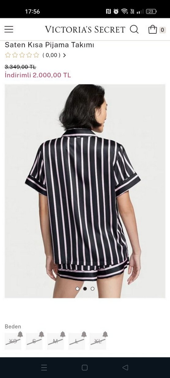 Çizgili Siyah Kadın şort Takımı - Görsel 2