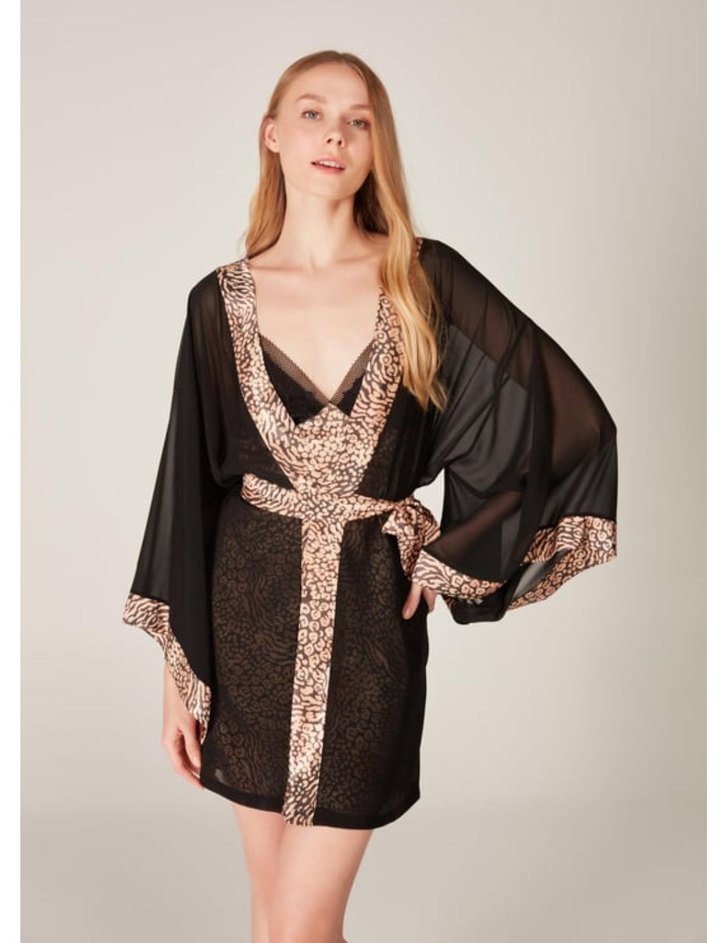 MİSSDORE..  7 parça beden XXL
Leopar Desenli Uzun Kadın Sabahlık - Görsel 5